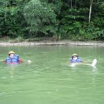 Swiming at amazon river accessible tour